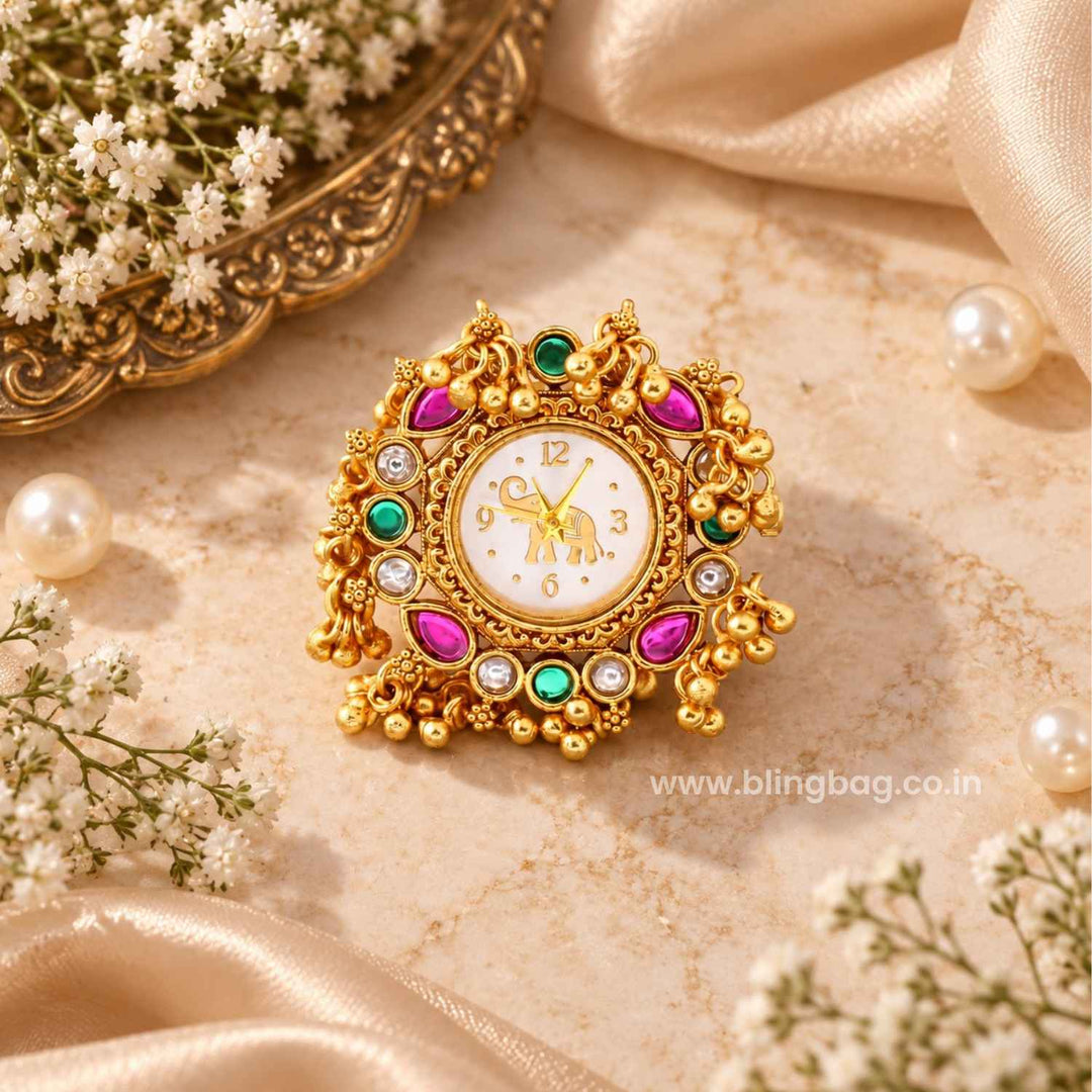 Blingbag Multicolor Rajmudra Ring Watch