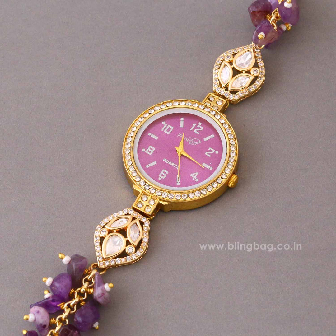 Blingbag Purple Shloka Kashmiri Watch