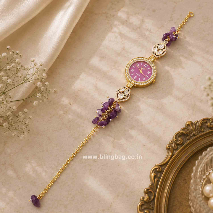 Blingbag Purple Shloka Kashmiri Watch