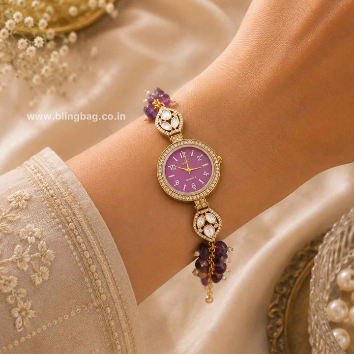 Blingbag Purple Shloka Kashmiri Watch