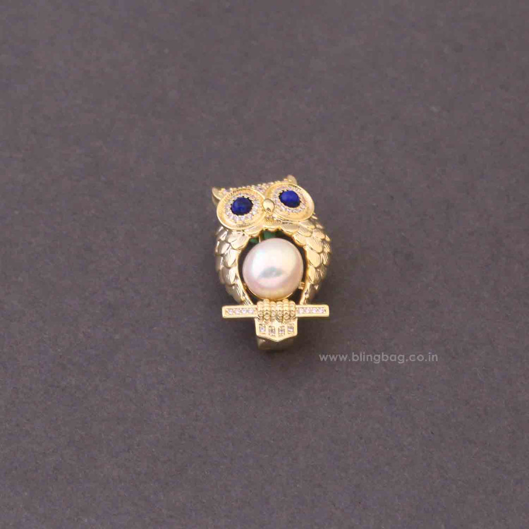 Blue Eye Owl Brooch