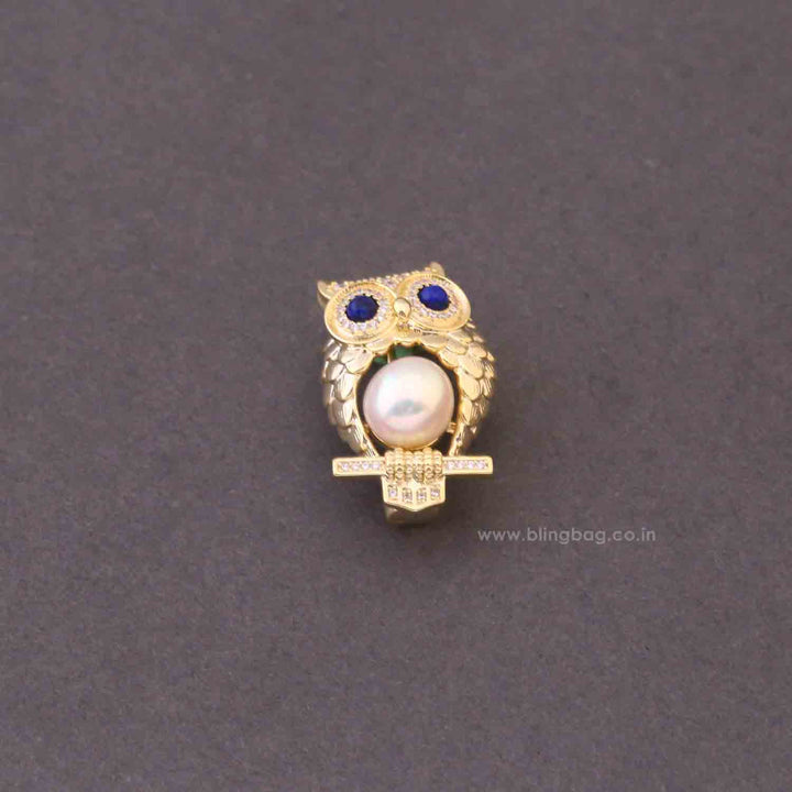 Blue Eye Owl Brooch