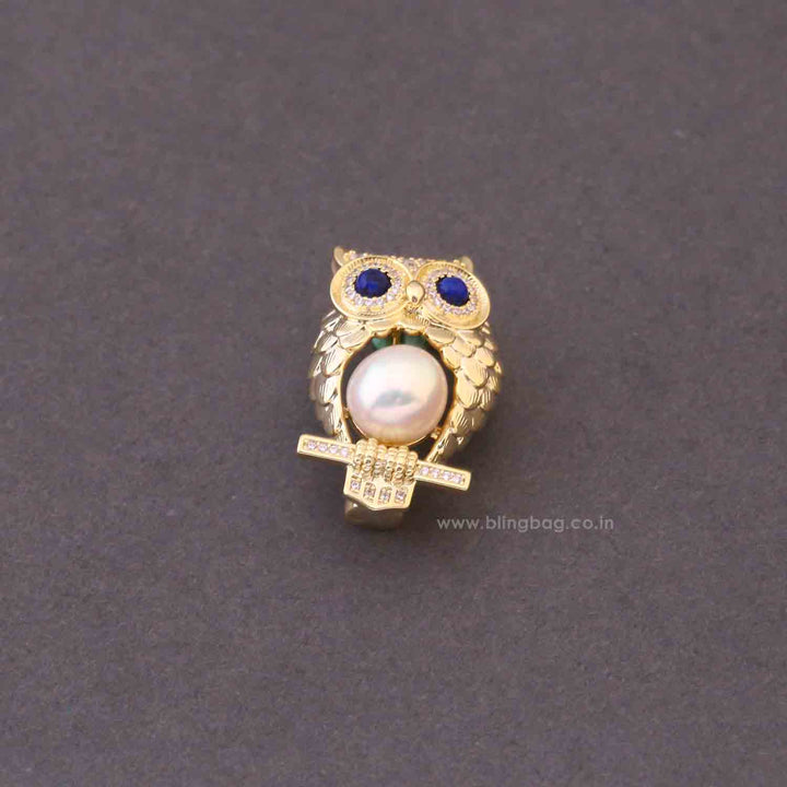 Blue Eye Owl Brooch