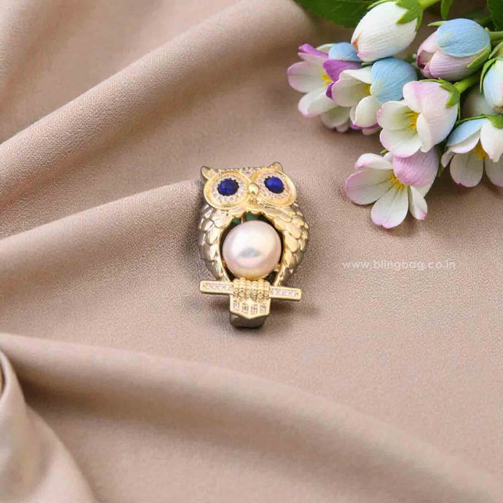Blue Eye Owl Brooch