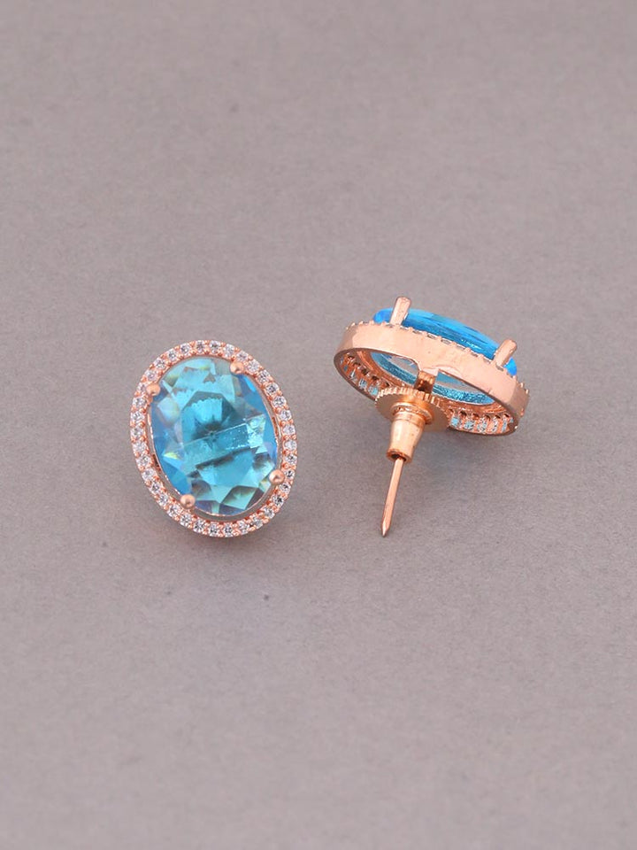 Blue Peanut Zirconia Studs