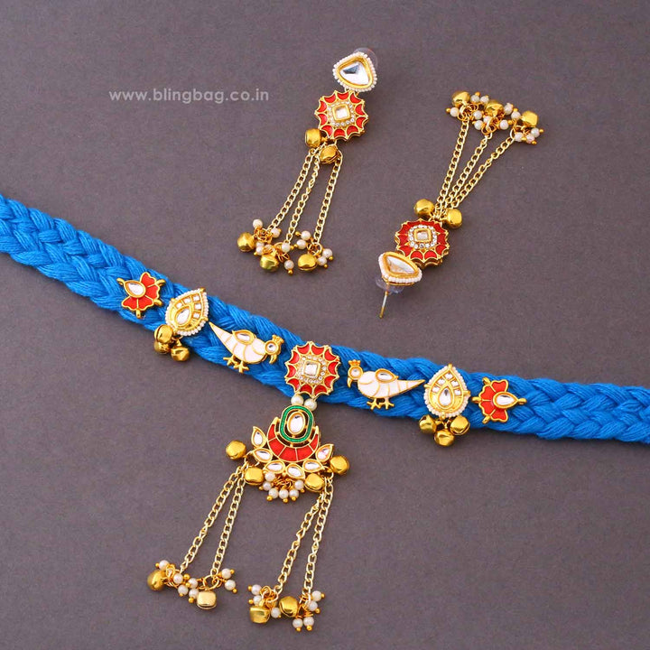 Blue Rajwadi Kundan Jewellery Set - New Arrival