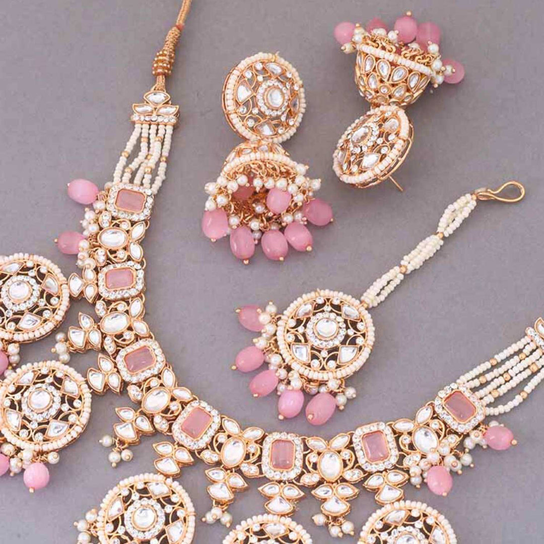 Blush Abhra Kundan Jewellery Set - EOSS