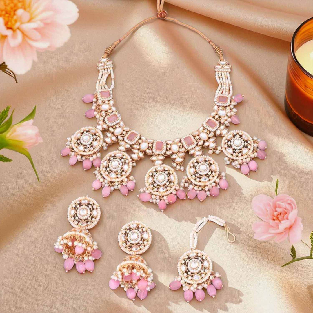 Blush Abhra Kundan Jewellery Set - EOSS