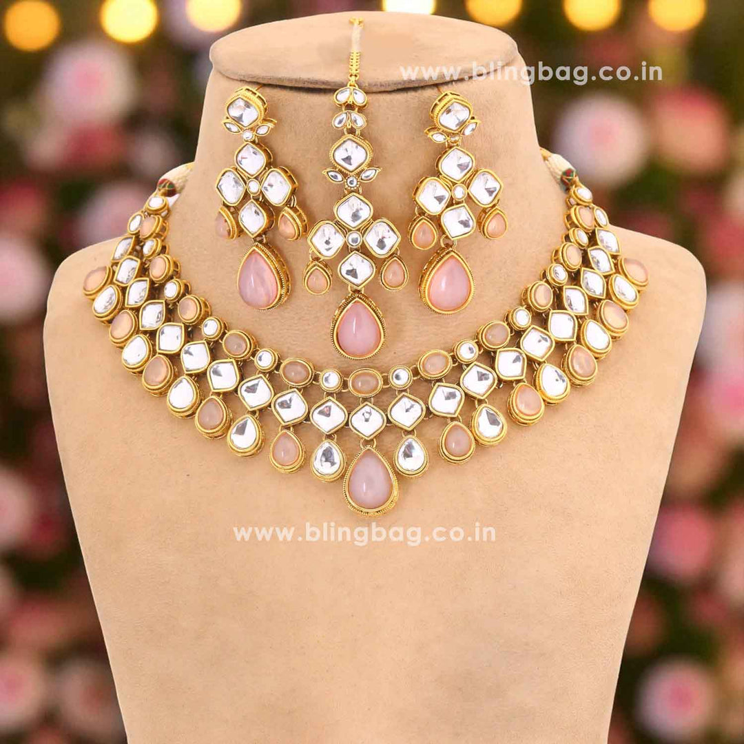 Blush Ahlami Kundan Jewellery Set