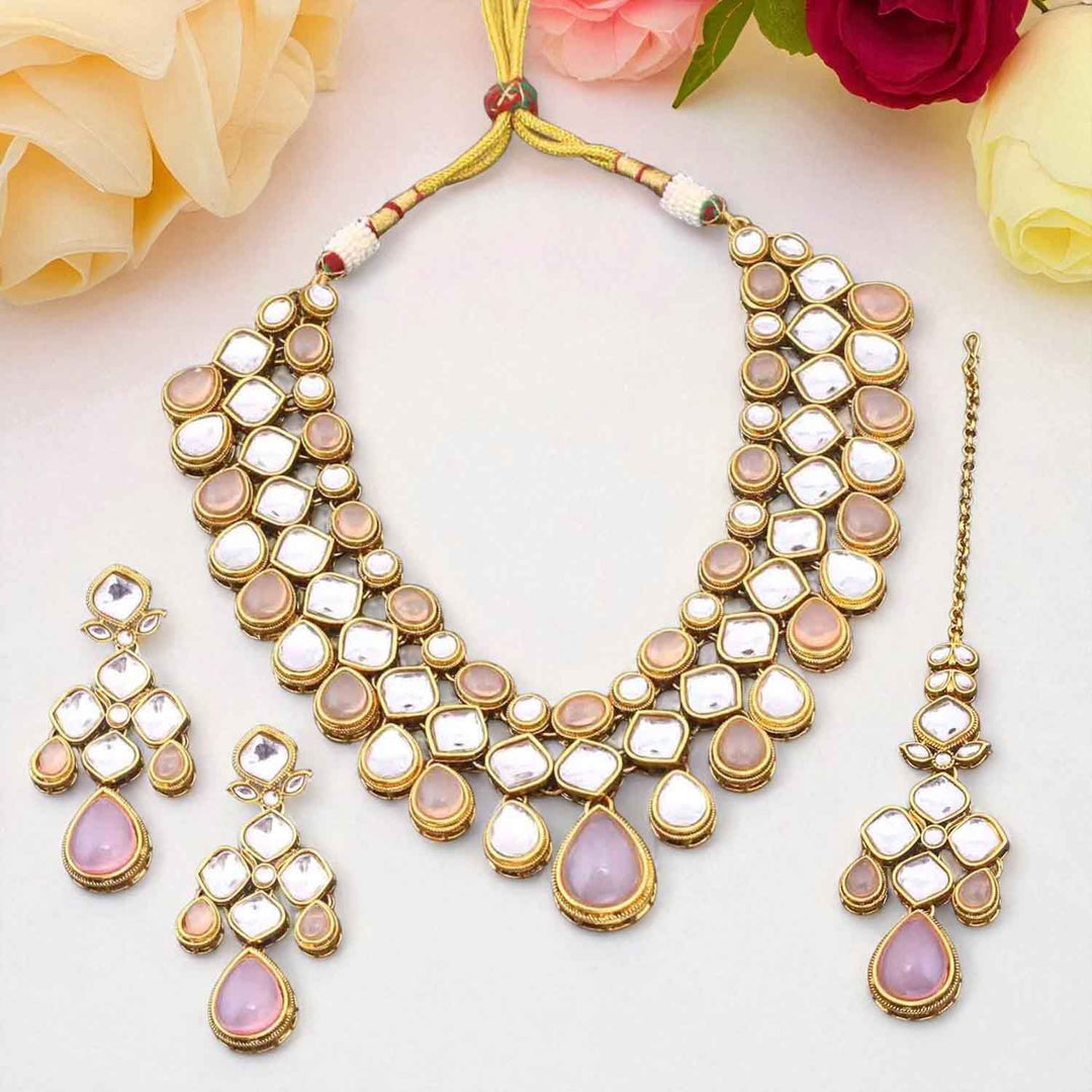 Blush Ahlami Kundan Jewellery Set