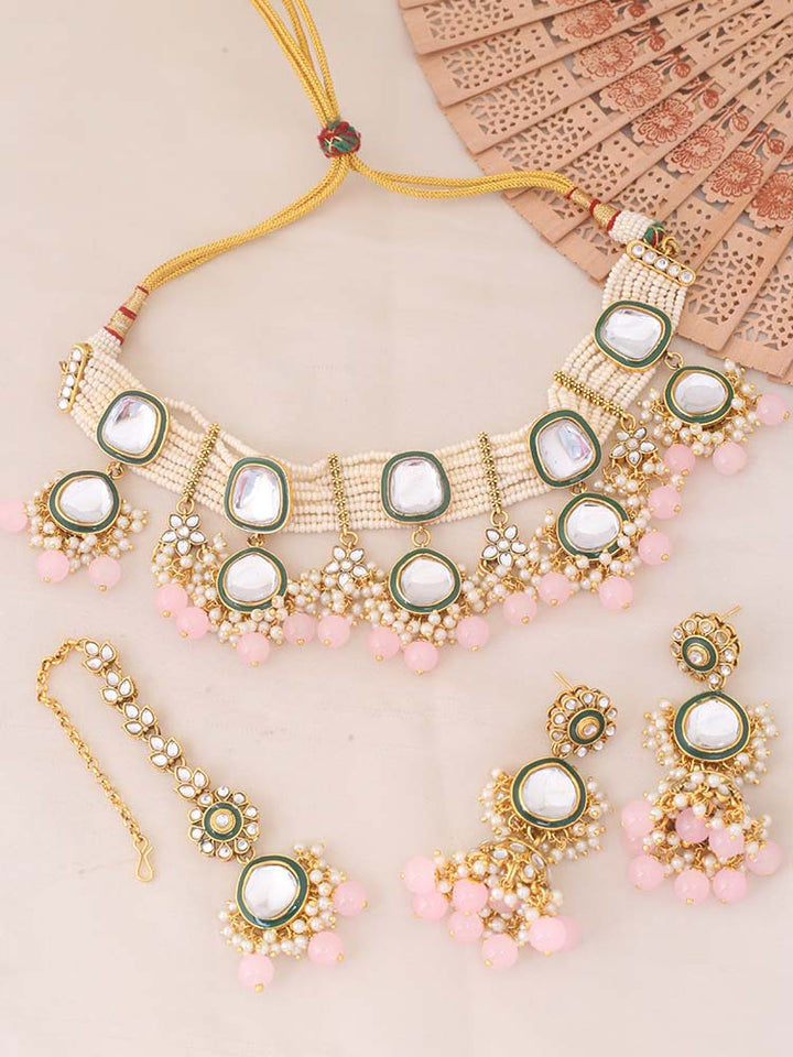 Blush Deepti Kundan Jewellery Set - EOSS