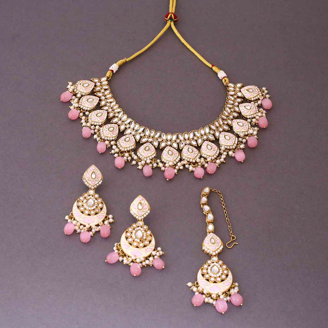 Blush Dharvi Kundan Jewellery Set