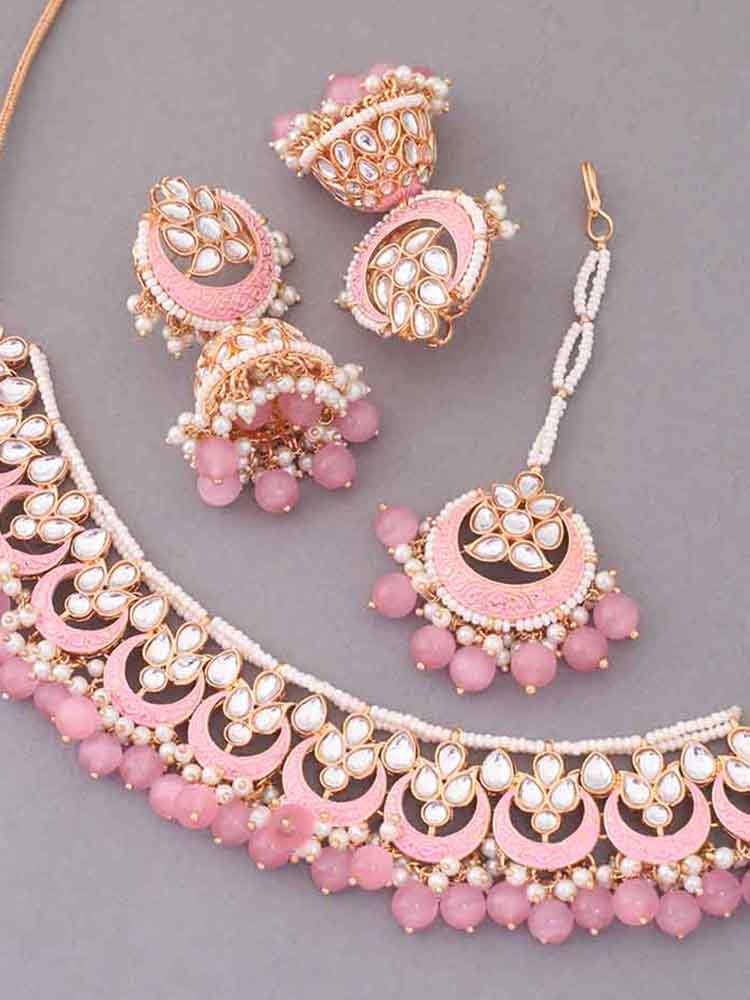 Blush Dhisana Kundan Jewellery Set