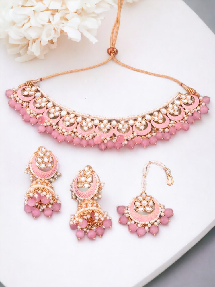 Blush Dhisana Kundan Jewellery Set