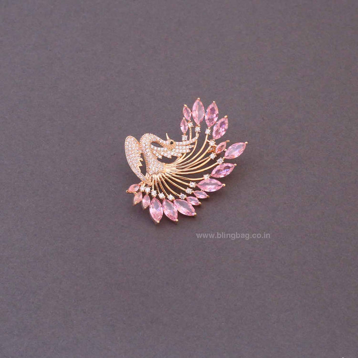 Blush Feather Peacock Brooch