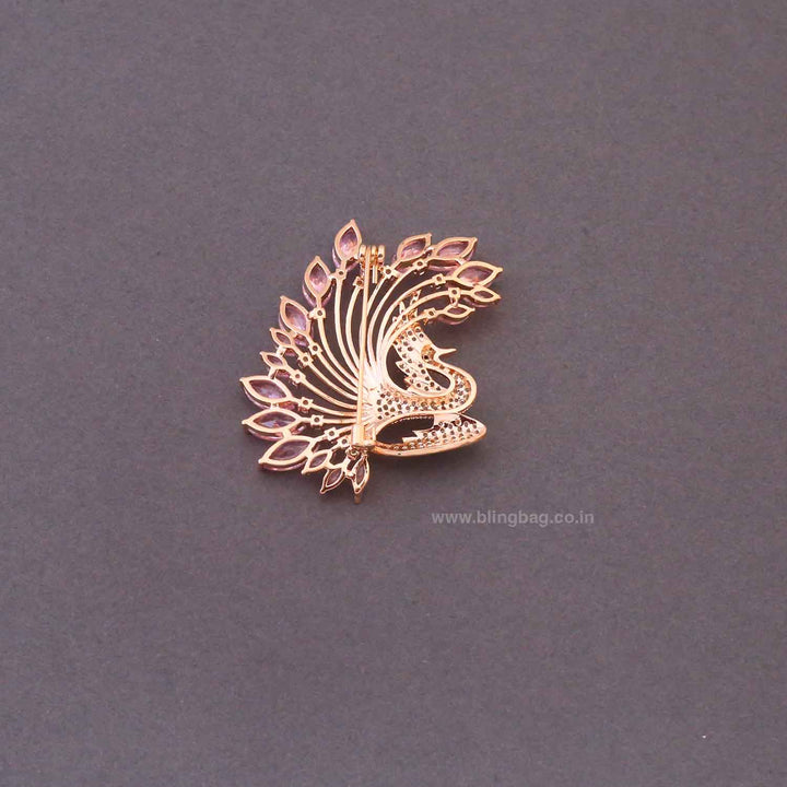 Blush Feather Peacock Brooch