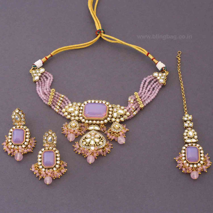 Blush Gayatri Kundan Jewellery Set