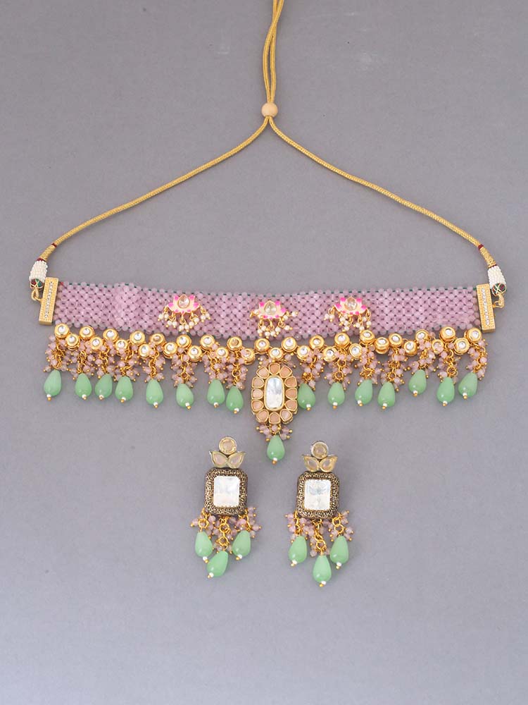 Blush Hiral Kundan Jewellery Set - EOSS