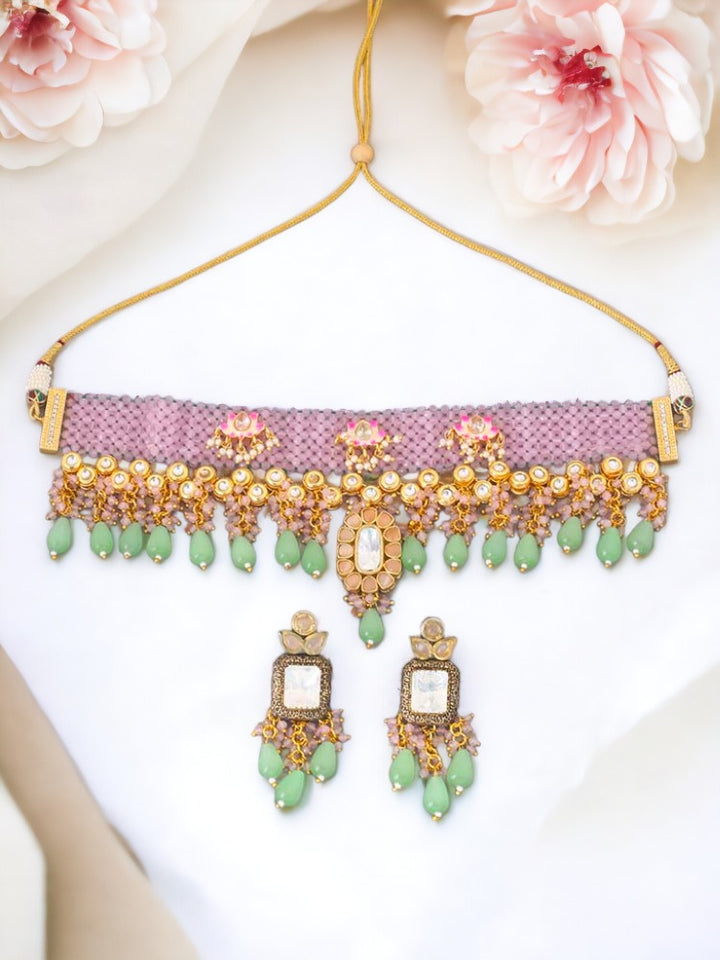 Blush Hiral Kundan Jewellery Set - EOSS