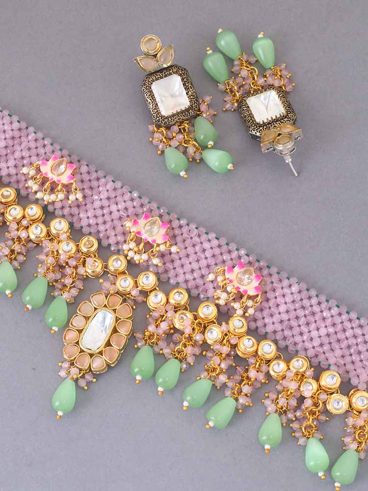 Blush Hiral Kundan Jewellery Set - EOSS