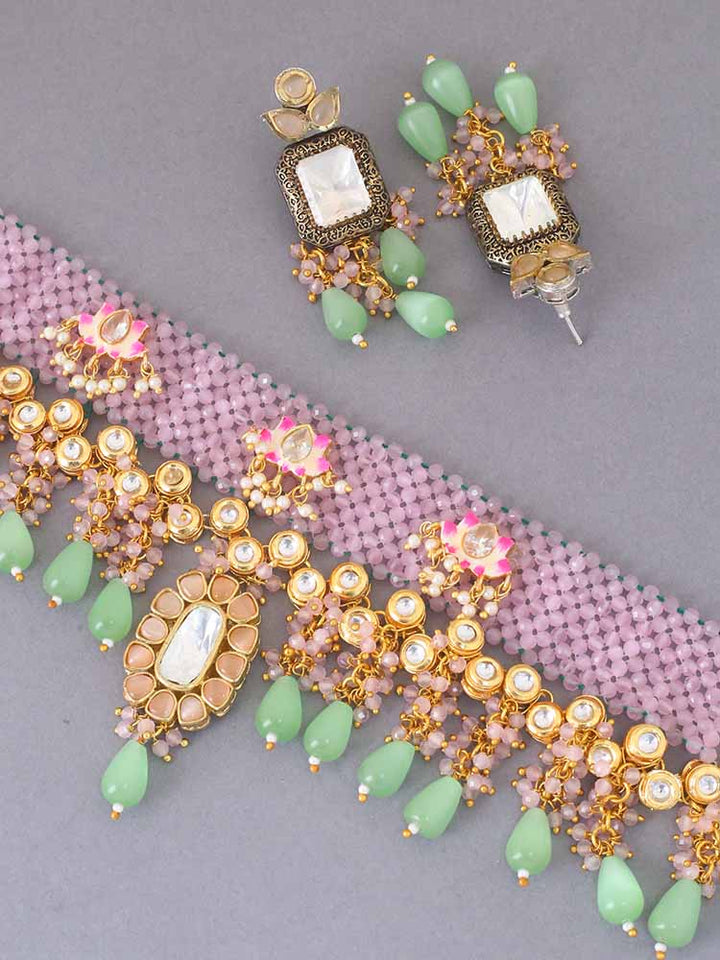 Blush Hiral Kundan Jewellery Set - EOSS