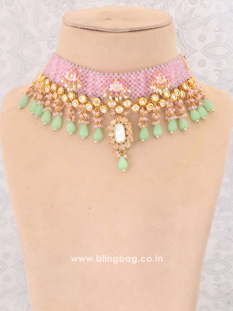 Blush Hiral Kundan Jewellery Set - EOSS