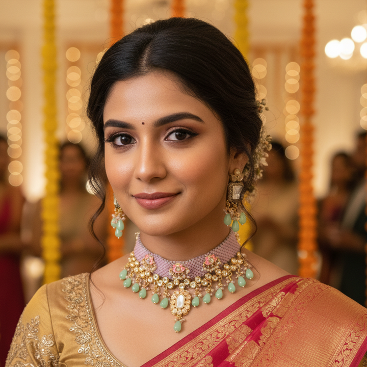 Blush Hiral Kundan Jewellery Set - EOSS