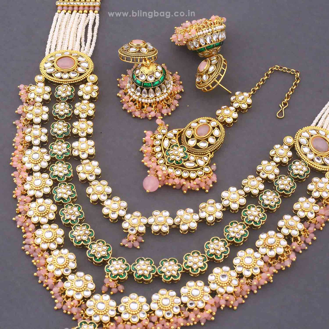 Blush Jeeya Kundan Jewellery Set