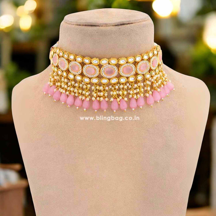 Blush Minoo Kundan Jewellery Set - EOSS