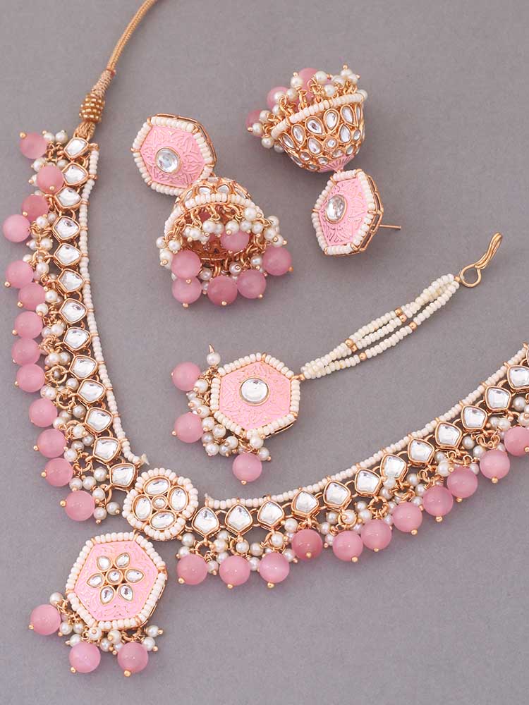 Blush Modheshwari Jewellery Set