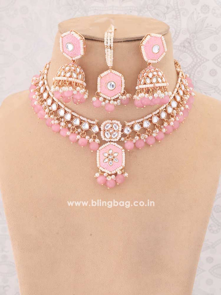 Blush Modheshwari Jewellery Set