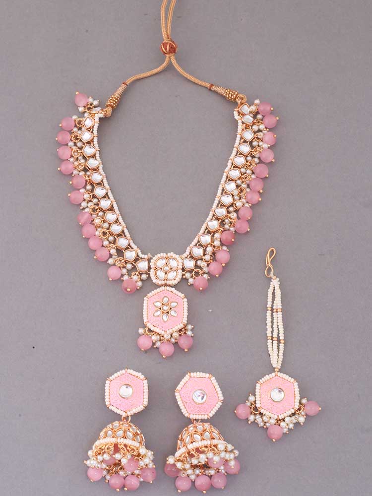 Blush Modheshwari Jewellery Set