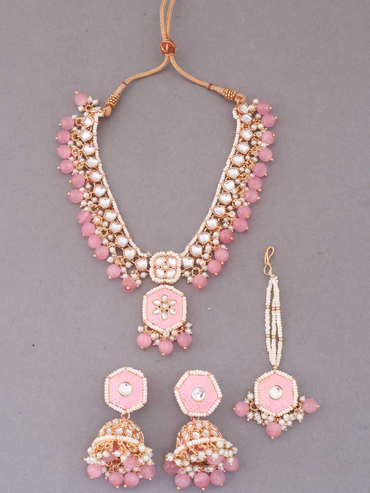 Blush Modheshwari Jewellery Set