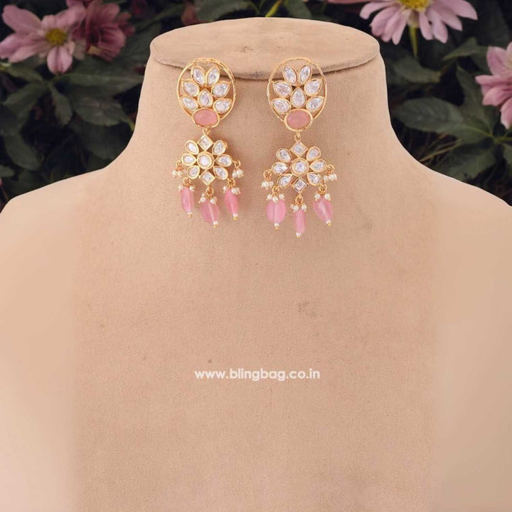 Blush Ruban Kundan Jewellery Set - EOSS