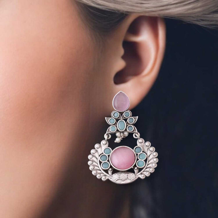 Blush Rudri Oxidised Danglers