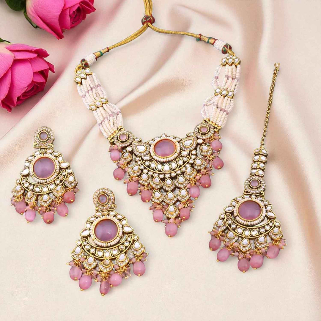 Blush Sheetal Kundan Jewellery Set