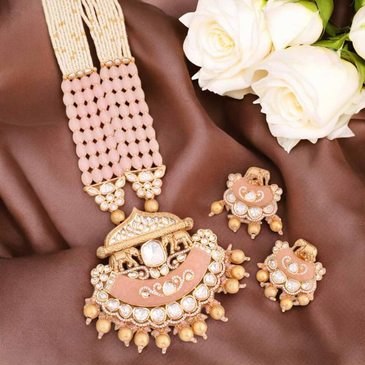 Blush Shrizal Kundan Jewellery Set - EOSS