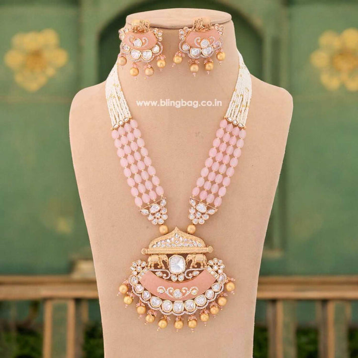 Blush Shrizal Kundan Jewellery Set - EOSS