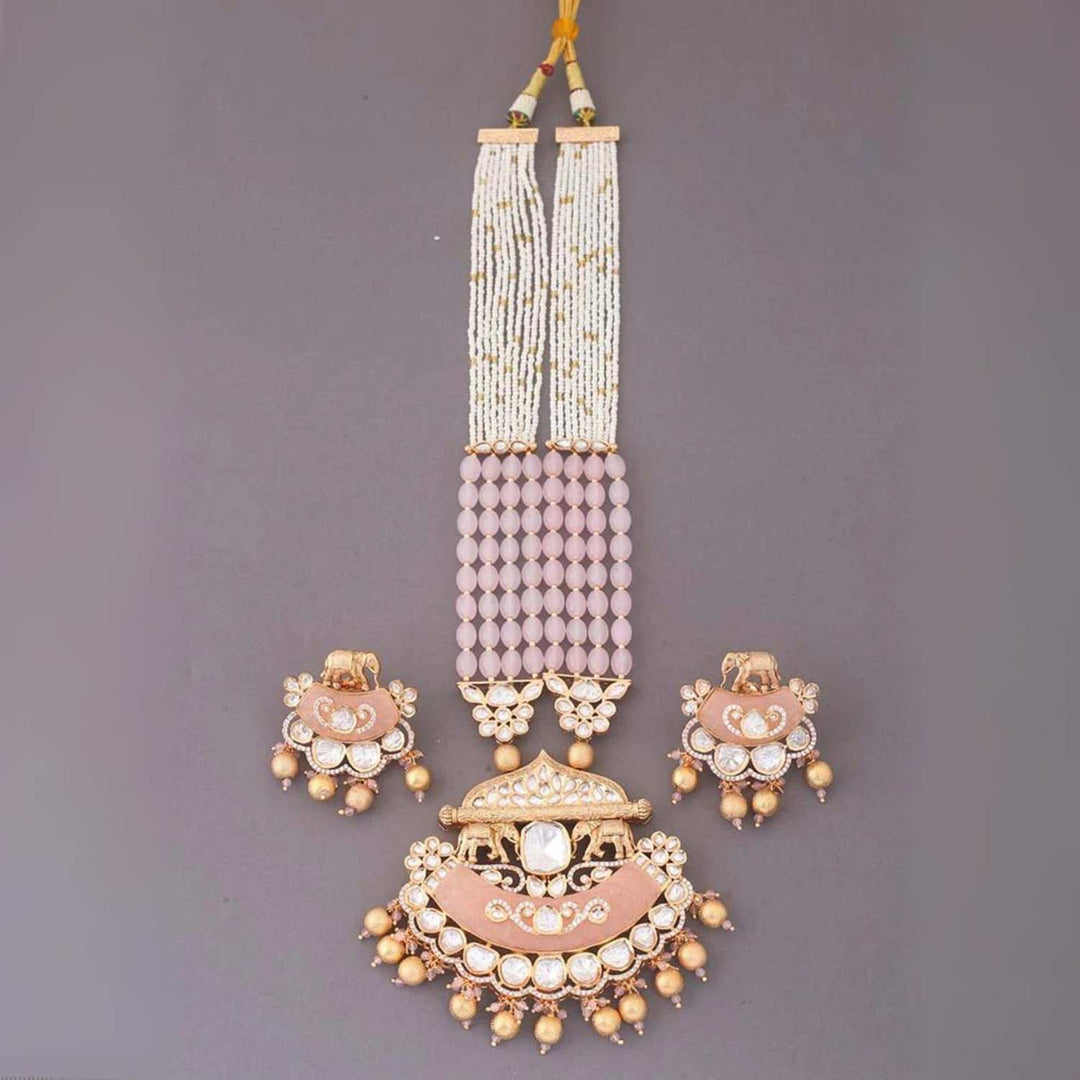 Blush Shrizal Kundan Jewellery Set - EOSS