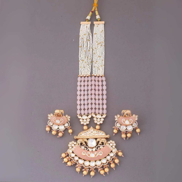Blush Shrizal Kundan Jewellery Set - EOSS
