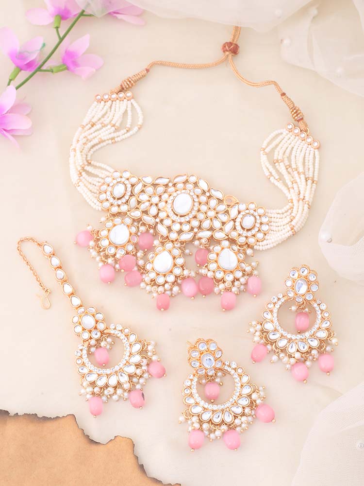 Blush Sumani Kundan Jewellery Set