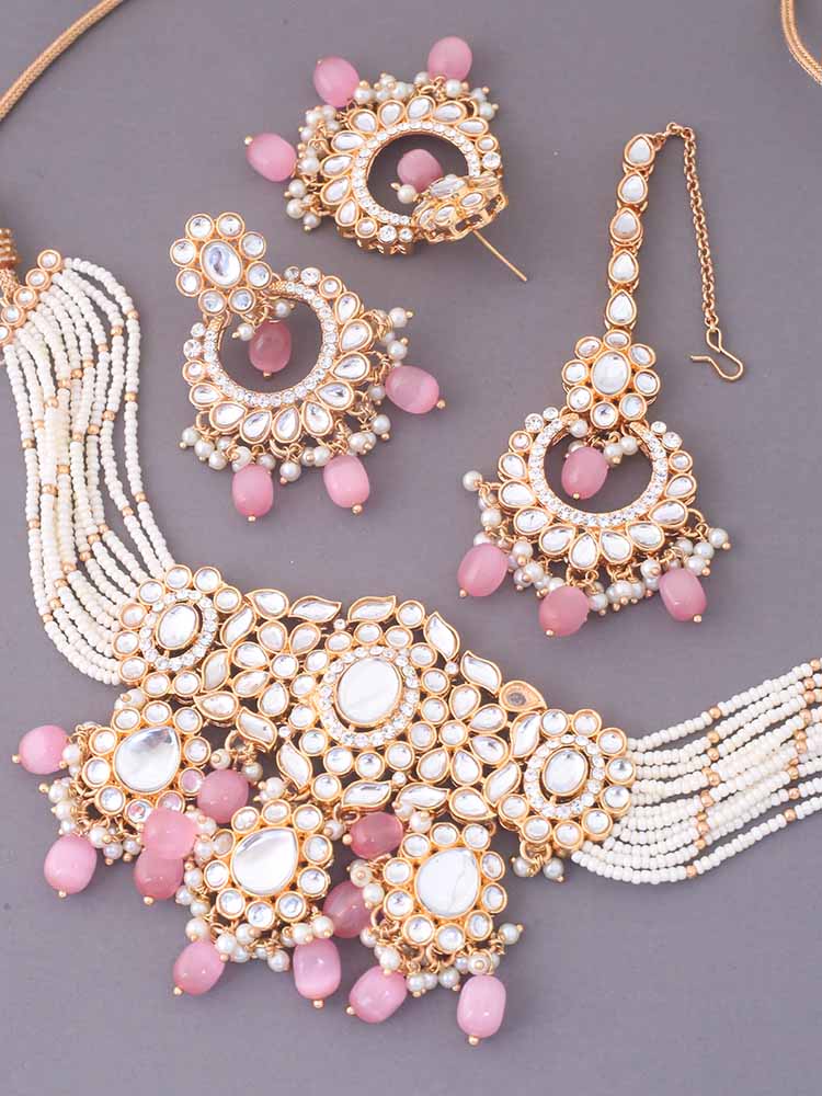 Blush Sumani Kundan Jewellery Set