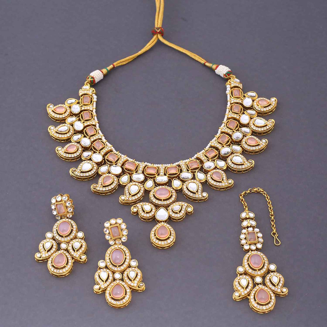 Blush Swaragh Kundan Jewellery Set