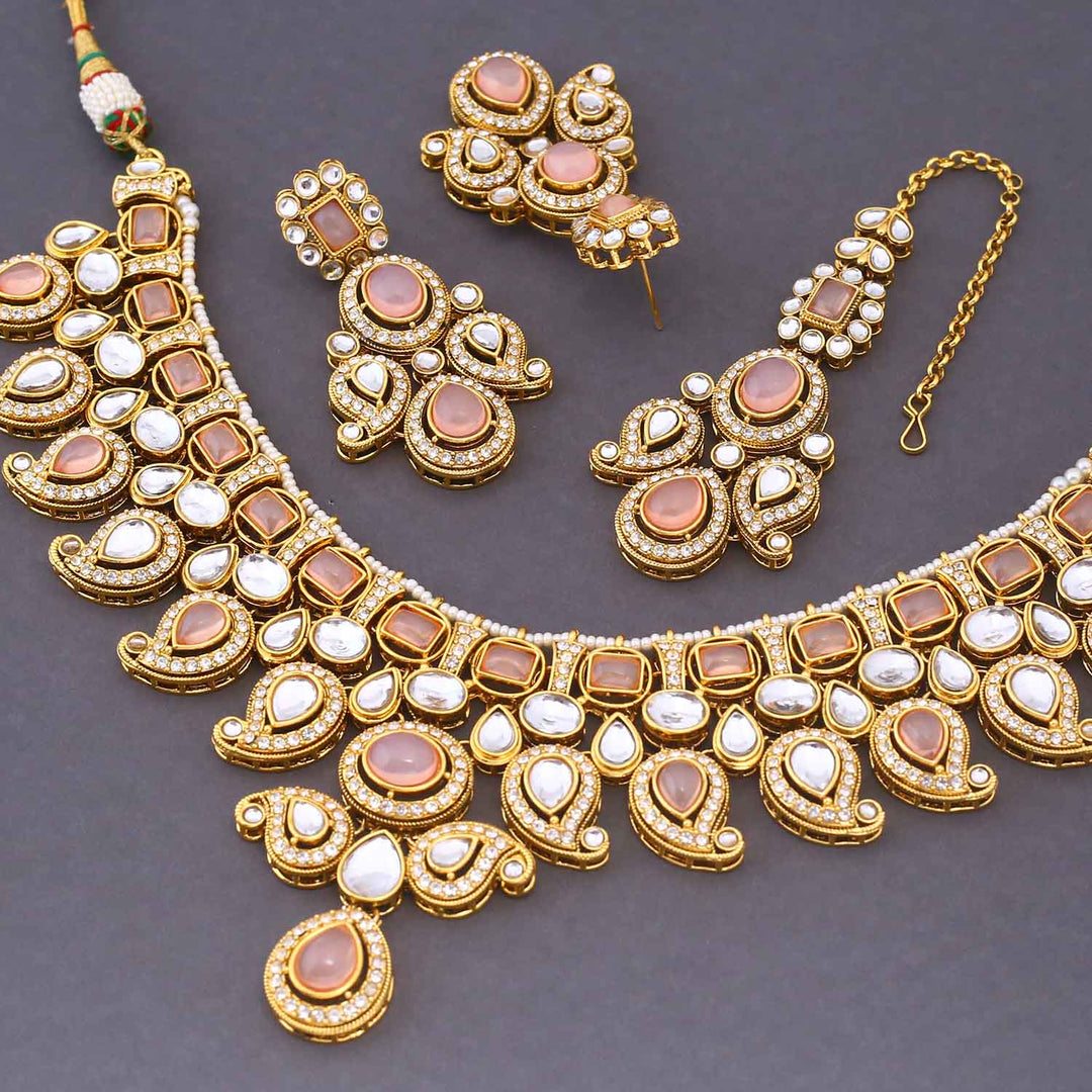 Blush Swaragh Kundan Jewellery Set