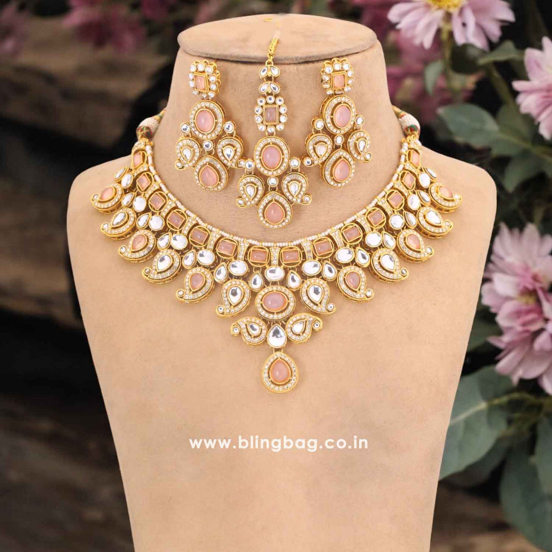Blush Swaragh Kundan Jewellery Set