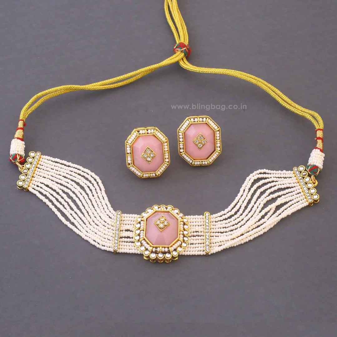 Blush Tithi Kundan Jewellery Set
