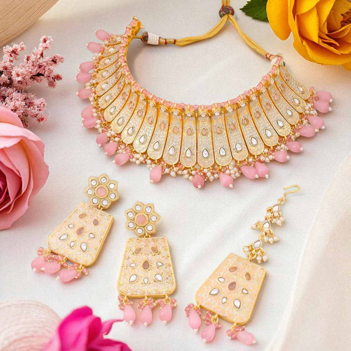 Blush Yukta Hasli Kundan Jewellery Set - EOSS