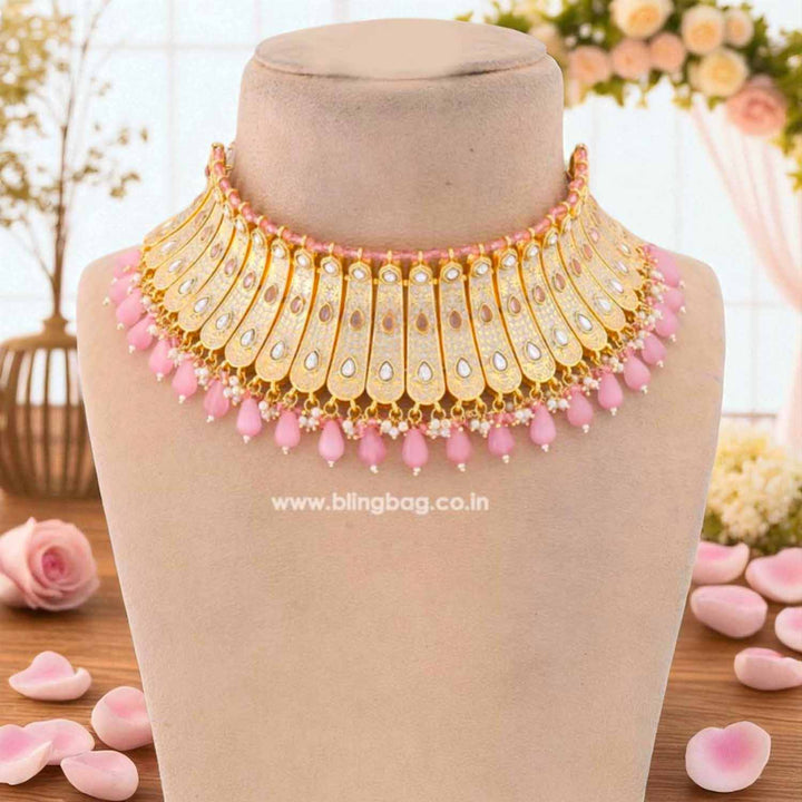 Blush Yukta Hasli Kundan Jewellery Set - EOSS