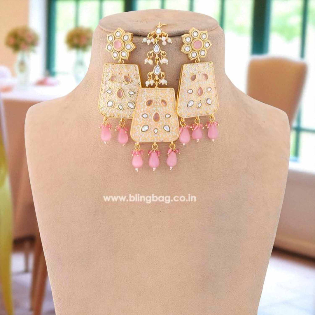 Blush Yukta Hasli Kundan Jewellery Set - EOSS
