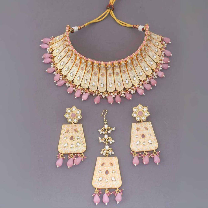 Blush Yukta Hasli Kundan Jewellery Set - EOSS